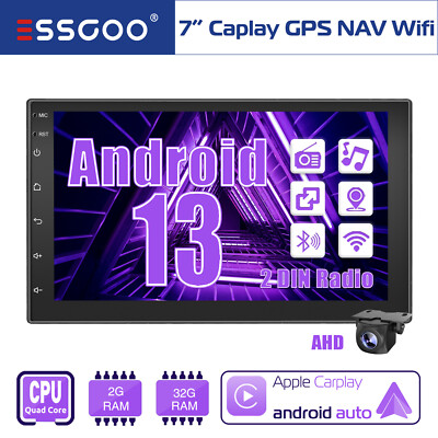 7'' Carplay Autoradio Android 13 2+32G GPS SAT NAV RDS WiFi USB ASP 2 DIN Kamera