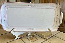 HEINRICH VILLEROY & BOCH ARAGON BONE CHINA 13" SANDWICH TRAY TAB HANDLES