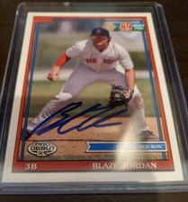 Blaze Jordan 2021 Topps Pro Debut Auto RC On Card
