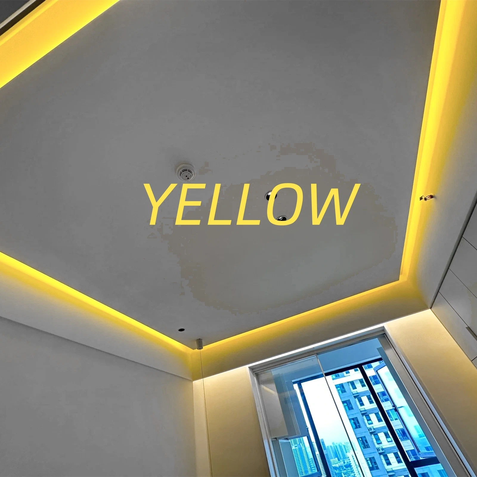 DC12V Yellow Waterproof LED Neon Rope Strip Lights Silicone Tube Sign Room Decor