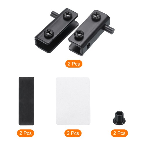 1 Pair Glass Door Hinge Glass Door Pivot Hinge Glass Clamp for 3-5mm Black - Bild 3 von 6