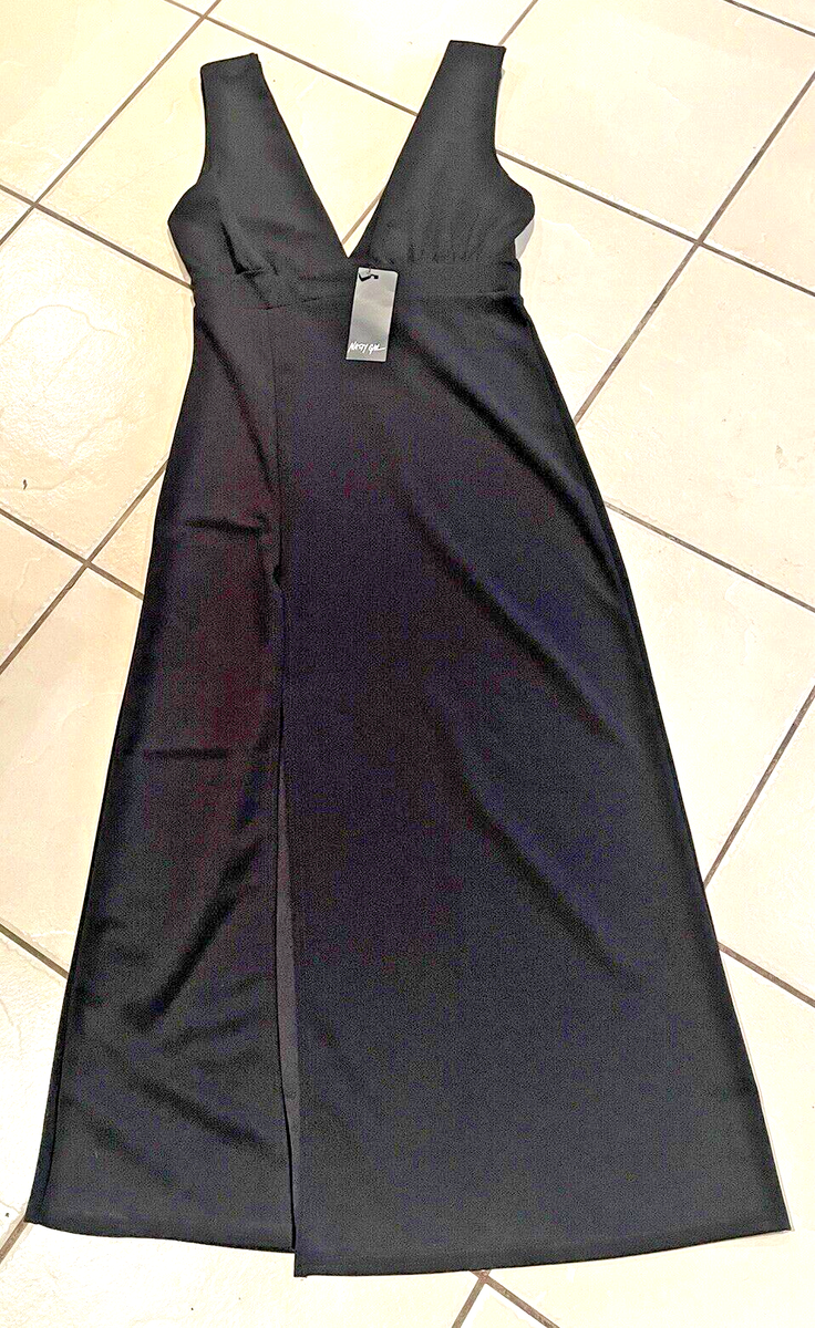 Nasty Gal Collection Womens Dress Black Deep On Dancing Midi Size 12 -  Brand New | eBay UK