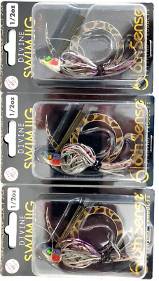 6 TH SENSE DEVINE SWIMJIG 1/2 OZ SJ12-BASF  BABT SUNFISH (LOT OF 3 )