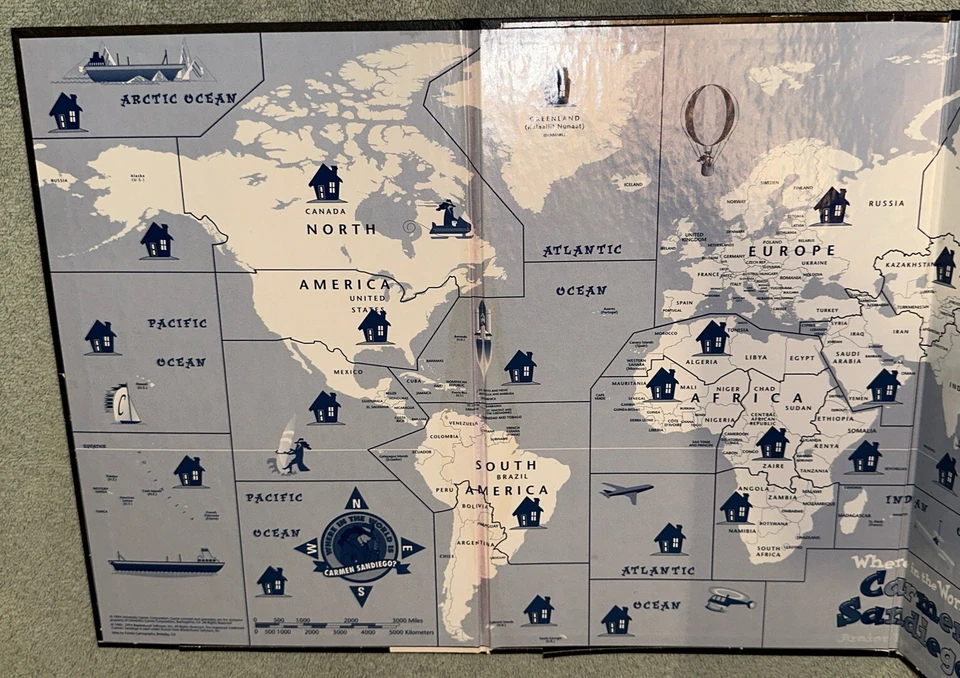 ¿Dónde en el mundo está Carmen Sandiego? Tablero de juego de repuesto Jr Det Ed Foto 4 de 4