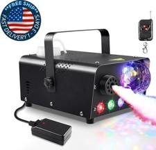 M quina de humo con luces de bola de discoteca, 600 W, con luces LED RGB