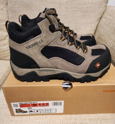 Merrell Men's Moab Onset Mid Waterproof Comp Toe Work Boot Walnut 10