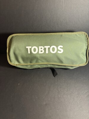 Tobtos High Back Chair Compact Foldable Camping Headrest Side Pockets Green Bag