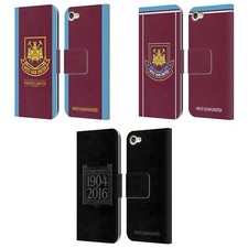 OFFICIAL WEST HAM UNITED FC RETRO CREST LEATHER BOOK CASE FOR APPLE iPOD TOUCH