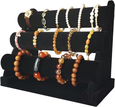 Jewelry Bracelet Necklace Rack Display Holder Imitation Leather 