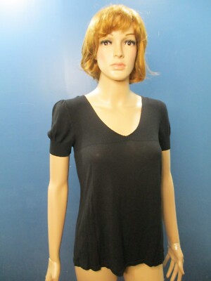 XS black stretchy vintage knit blouse by THE LIMITED