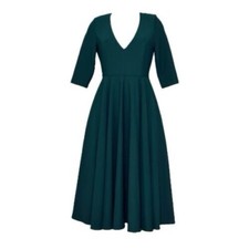 BHLDN Anthropologie Valdis Emerald Green Mother Of The Bride Midi Dress 14