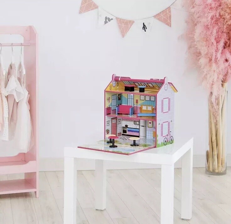 teamson kids hand carry fairy doll house with 7 accessories