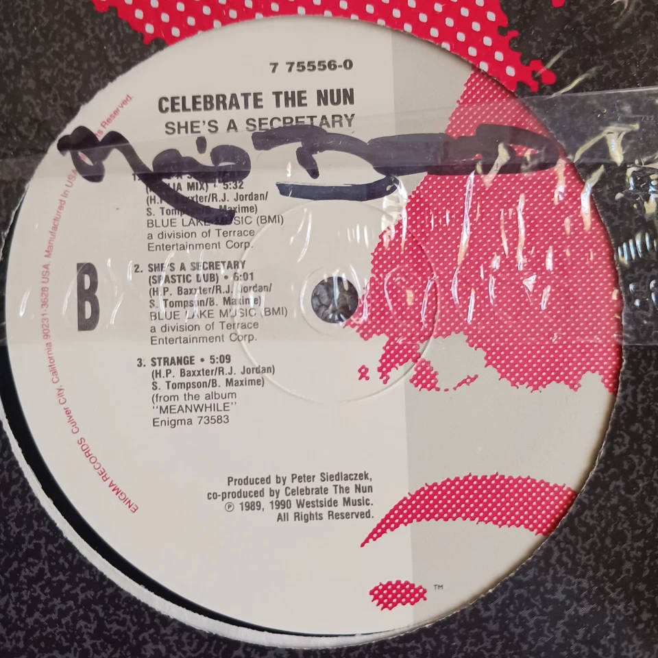Celebrate The Nun – She's A Secretary (Enigma Records – 7 75556-0) - Image 3 of 4