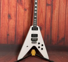 Handmade White Solid Body Flying V Electric Guitar Mahogany Body&amp;neck 6 String