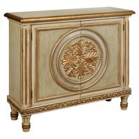 Pulaski Ornate Medallion Hall Chest In Soft Gold And Cream on sale Pulaski Ornate Medallion Hall Chest In Soft Gold And Cream on sale