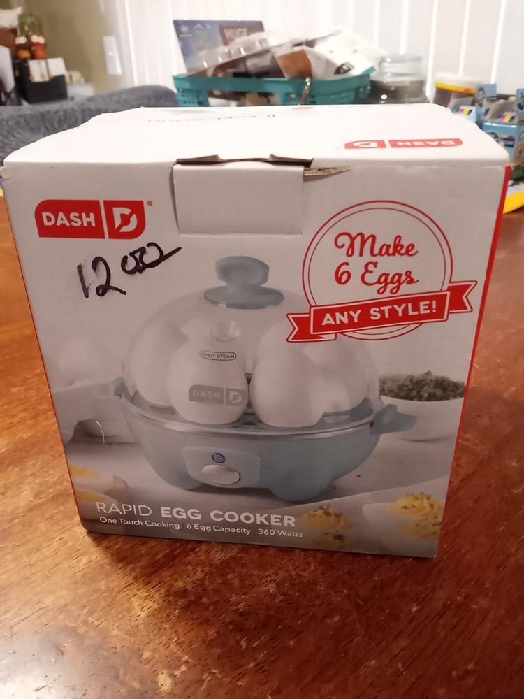 Dash Rapid 6 Egg Cooker in Light Blue for Fast Poached, Boiled, or Deviled Breakfasts Dash Rapid 6 Egg Cooker in Light Blue for Fast Poached, Boiled, or Deviled Breakfasts