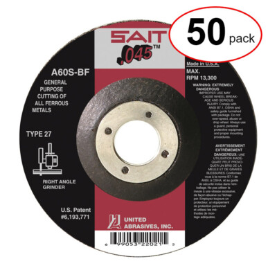 Sait 22021 - 4-1/2''X .045''X 7/8'' Type 27 Cutoff Wheel -  (50Pack)