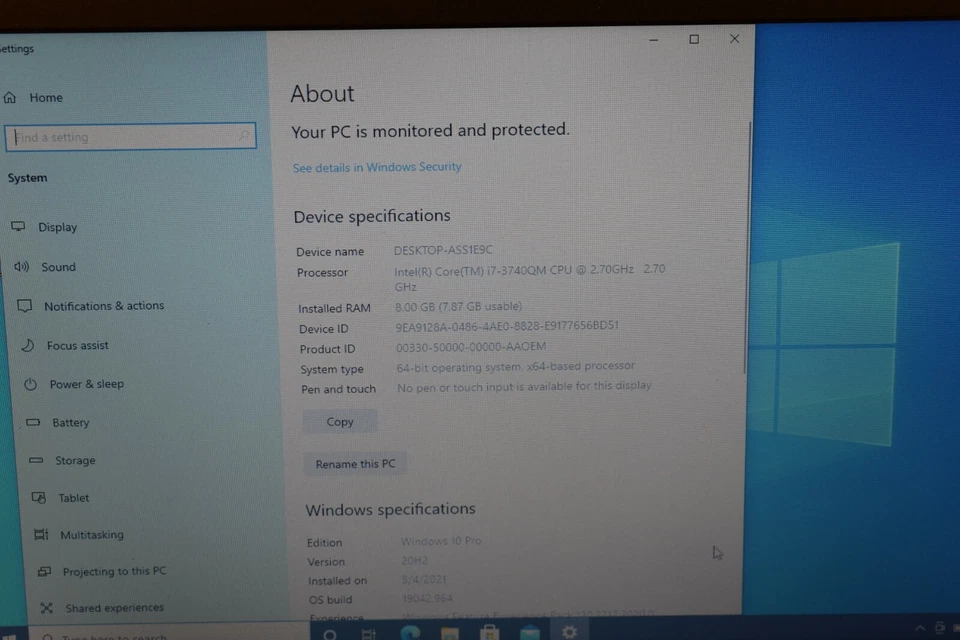 Dell Latitude E6430 Intel Core i7-3740QM 8GB RAM 240GB SSD Windows 10 NVidia Foto 4 de 4
