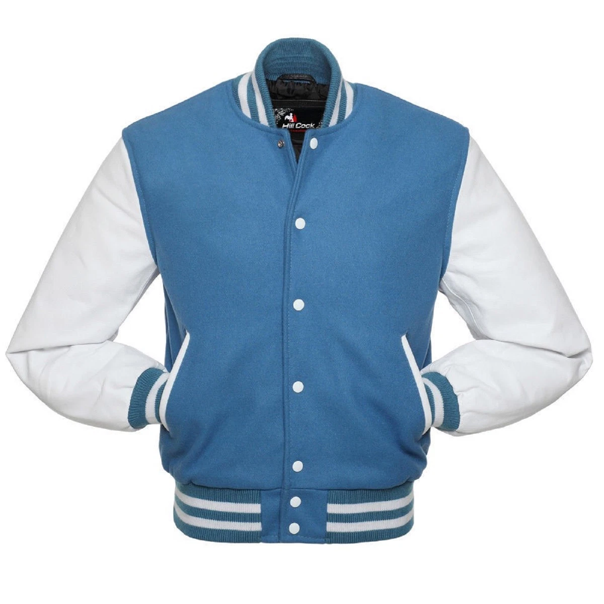 Baby blue shop varsity jacket