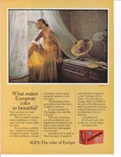 1977 AgfaChrome 64 Film Print-Ad/ Art Kane/Beautiful Woman in Sheer Dress
