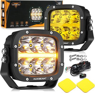 Auxbeam 5'' XP-Ultra Series LED Offroad Light With Amber DRL 132W 15600LM (2 Pcs)