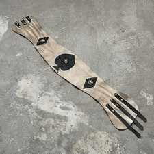 40s Vintage Black  White Genuine Suede Spade Studded Motorcycle Kidney Belt