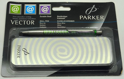 Parker Vector E-M@IL Grün Kugelschreiber & Dose New Old Stock