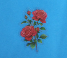 Beautiful Red Roses Transparent Sticker 2.5" x 1.75" P