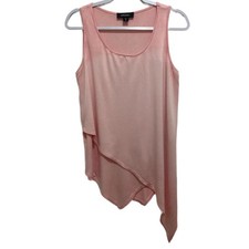 0796 Karen Kane Designer Asymmetrical Sleeveless Tunic Sz.M Womens