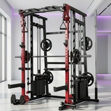 Smith Machine Multi Functional With Adjustable Pulley Power Cage