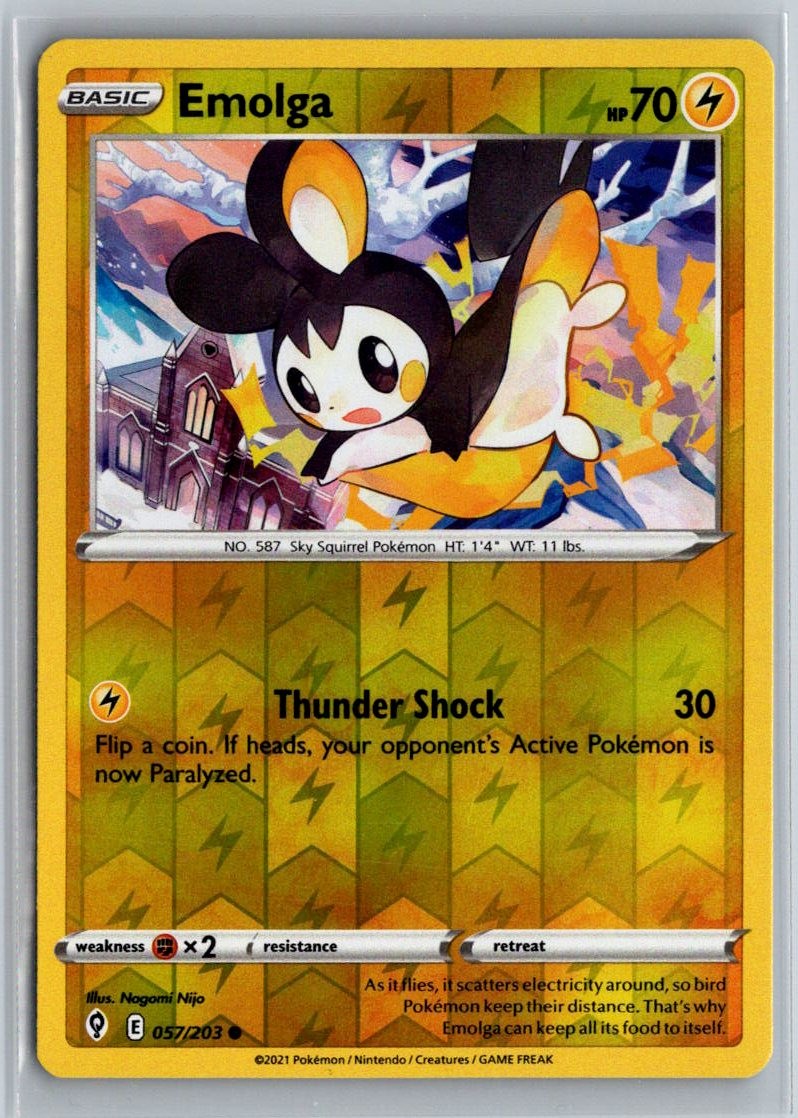 Emolga 057/203 Common Evolving Skies Pokemon Reverse Holo Near Mint