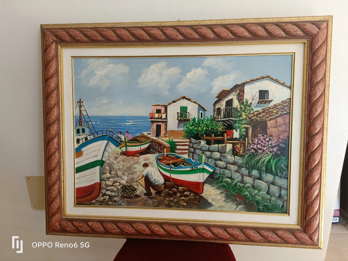 Set Di 4 Quadri In Miniatura Per Casa Delle Bambole, Cornici Oro Antico E Dipinti - Scala 1:12 - Foto 4