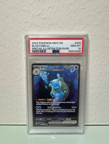 Blastoise ex 200/165 Mew En-151 200 Special Illustration Rare GEM MINT PSA 10 🌊