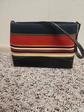 Borsa a tracolla classica a righe multicolore borsa in tela borsa donna con cerniera borsetta