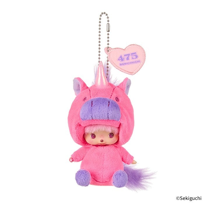 Sekiguchi Bebichhichi x 475 Shinako Pink Unicorn Keychain Plush 1