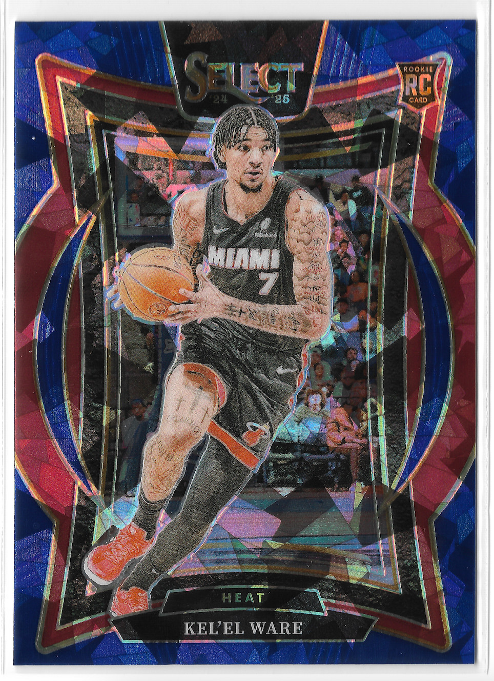 2024-25 Select Concourse Blue Cracked Ice #66 Kel'El Ware RC Miami Heat Indiana