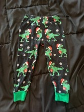 Toddler Christmas Dinosaur Pajama Pants Holiday T-Rex Sleepwear EUC