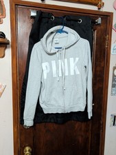 Victoria Secret Pink Grey  Hoody Full Zip Size M