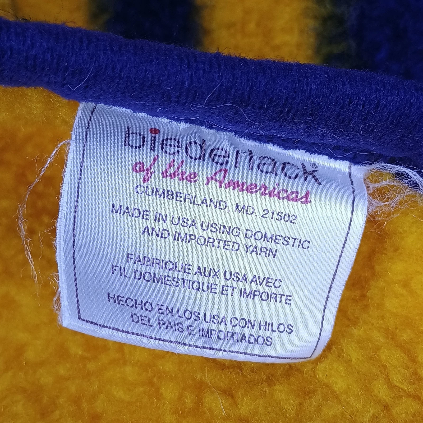 Vintage 1994 Houston Astros Biederlack Fleece Throw Blanket 48 X 55" Navy/Orange