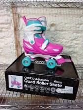 Chicago Girls Adjustable Quad Roller Skate Size 1-4 Blue And Magenta