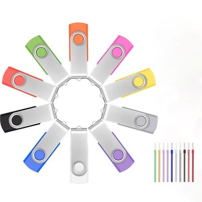 USB Stick 8GB 10 Stück Bunt Metall 360 Drehbar Lanyard