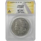 1904 S Morgan Dollar VF 25 Details ANACS Silver $1 Coin SKU:I21135
