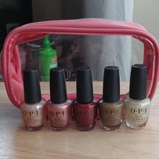 OPI Nail Lacquer Set x5 Pink/Red/Gold Glitter/Shimmer Cuzco-Melted + More