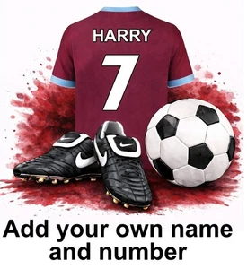 Burnley Personalised Football Shirt Boots Self Adhesive Vinyl Sticker