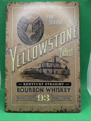 Yellowstone Select Bourbon Whiskey-Metal Sign for Bar/Man Cave/Garage/Game Room