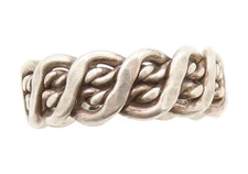 925 Sterling Silver Vintage Ring Braided Celtic Knot Woven Band  Sz 11  RG33660