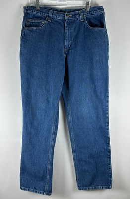Carhartt Relaxed Fit Jeans Mens 36x32(Fits 36x31) Blue Denim Workwear Rugged