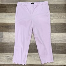 NWT Talbots Chatham Crop Pants Women  s Sz 14 Lavender Scalloped Hem Stretch