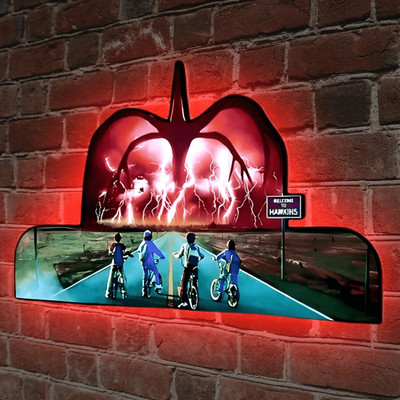 Stranger Things TV Pinball Topper 3D Printed Lightbox Arcade Gaming Light Box