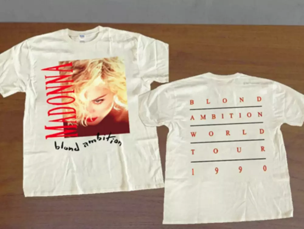 Vintage 1990 Madonna Blond Ambition World Tour Concert T-Shirt